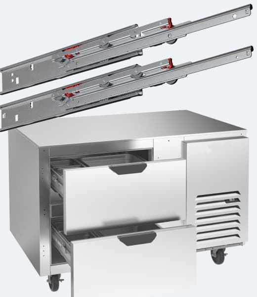 Ray inox cho ngăn kéo bàn lạnh, tủ mát